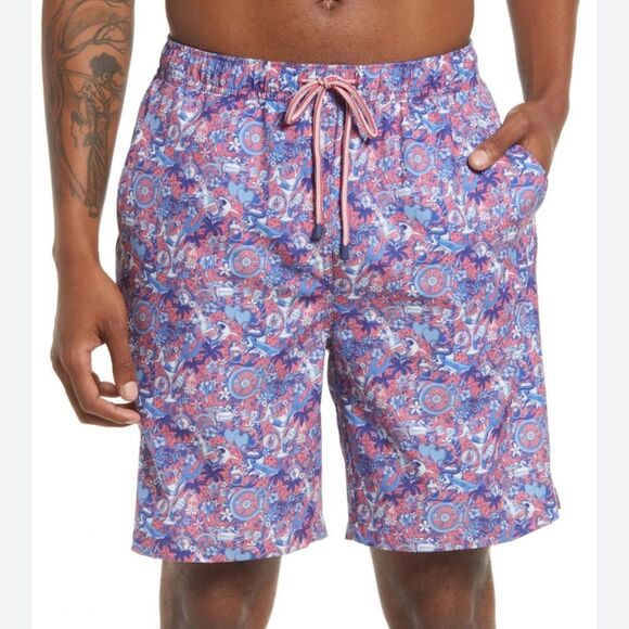 Peter Millar Other - Peter Millar Tic Tac Tatt Blue Pattern Swim Trucks Men’s Sz L